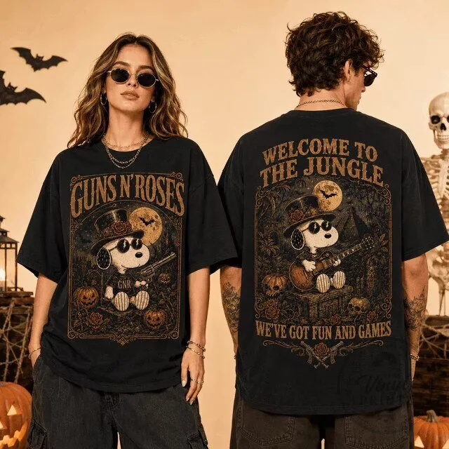 Guns N' Roses Snoopy Welcome to the Jungle Halloween T-Shirt