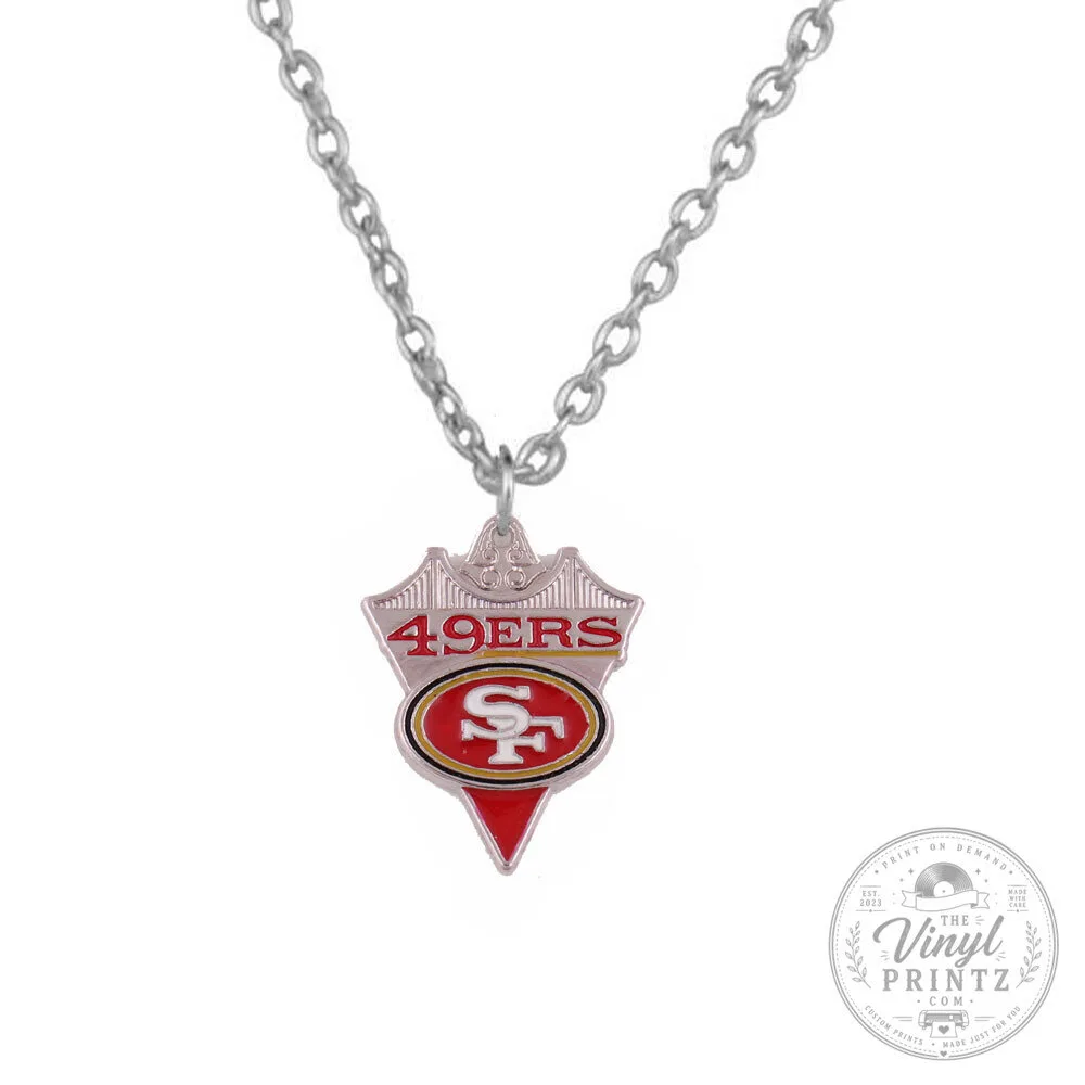 San Francisco 49ers Football Team Logo Silver Pendant Necklace 1 San Francisco 49ers Football Team Logo Silver Pendant Necklace