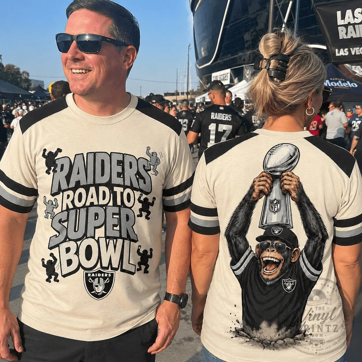 Las Vegas Raiders Football Road to Super Bowl Monkey T-Shirt