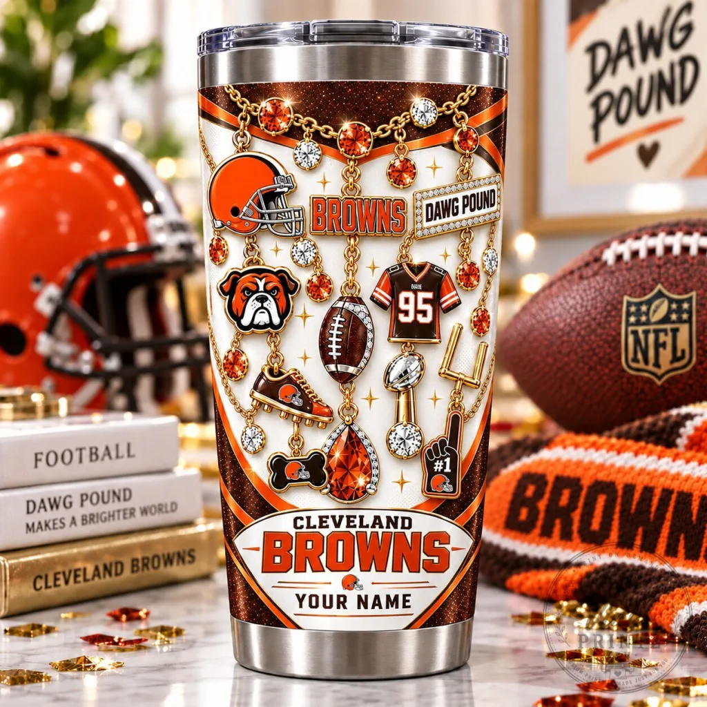 Cleveland Browns Football Team Personalized Stainless Steel Tumbler Cleveland Browns Football Team Personalized Stainless Steel Tumbler