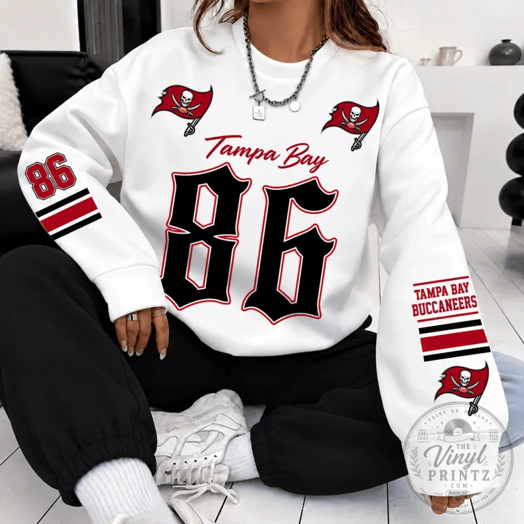Tampa Bay Buccaneers Football Team Heritage Script and Block Custom Sweatshirt 10 Tampa Bay Buccaneers Football Team Heritage Script and Block Custom Sweatshirt