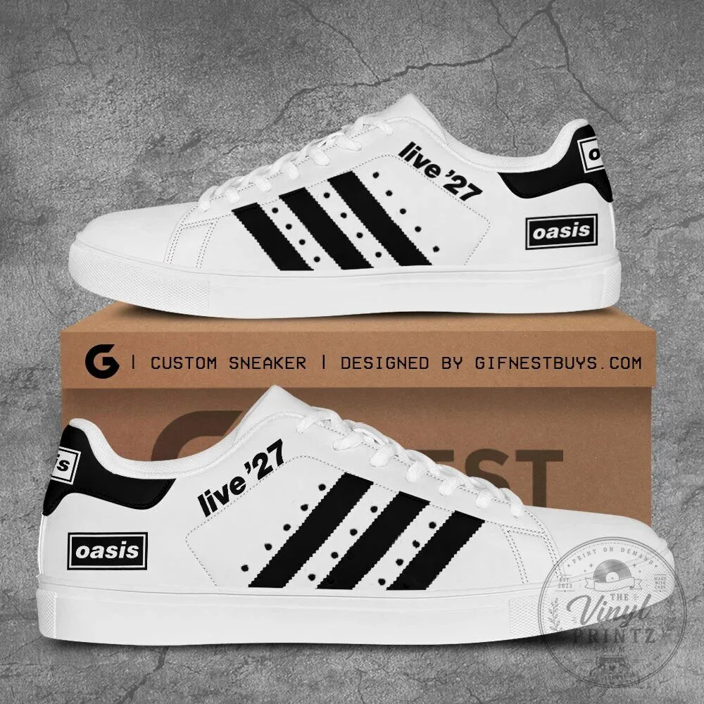 Oasis Live 2027 Tour Band Logo White Sneakers