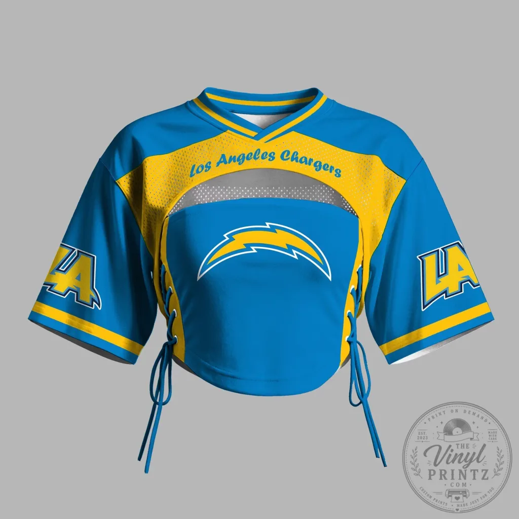 Los Angeles Chargers Women's Mesh Short Sleeve Bandeau Top Los Angeles Chargers Women's Mesh Short Sleeve Bandeau Top