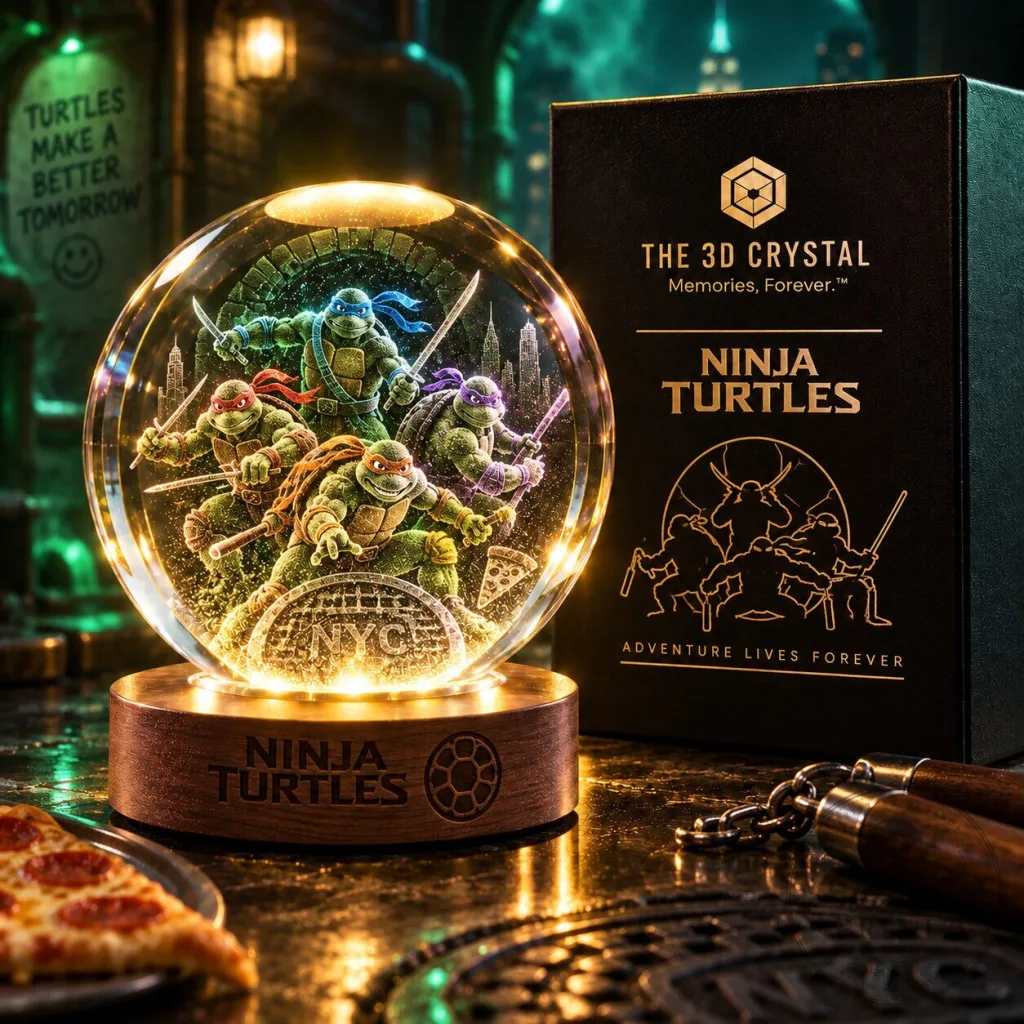 Teenage Mutant Ninja Turtles Light Up Crystal Ball with Wooden Base Teenage Mutant Ninja Turtles Light Up Crystal Ball with Wooden Base