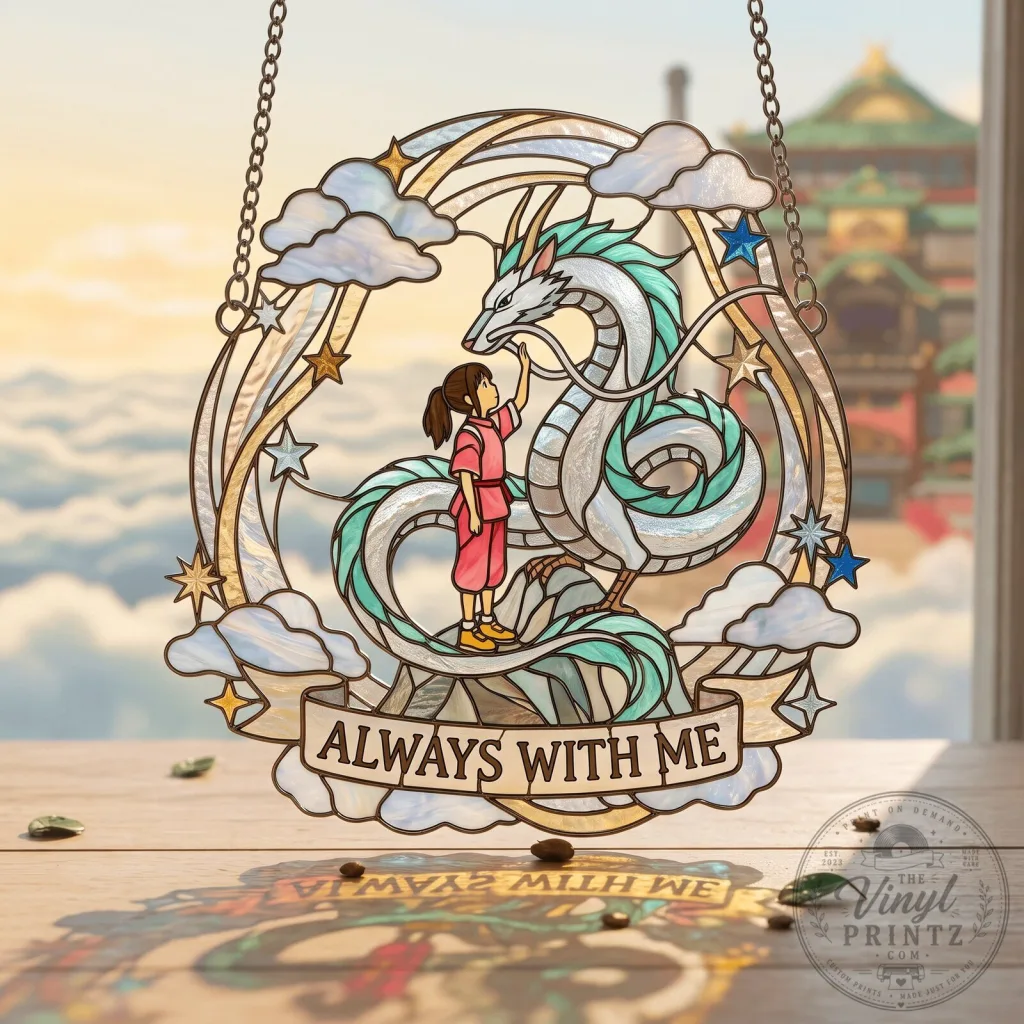 Spirited Away Always With Me Stained Glass Window Hanging Suncatcher Spirited Away Always With Me Stained Glass Window Hanging Suncatcher