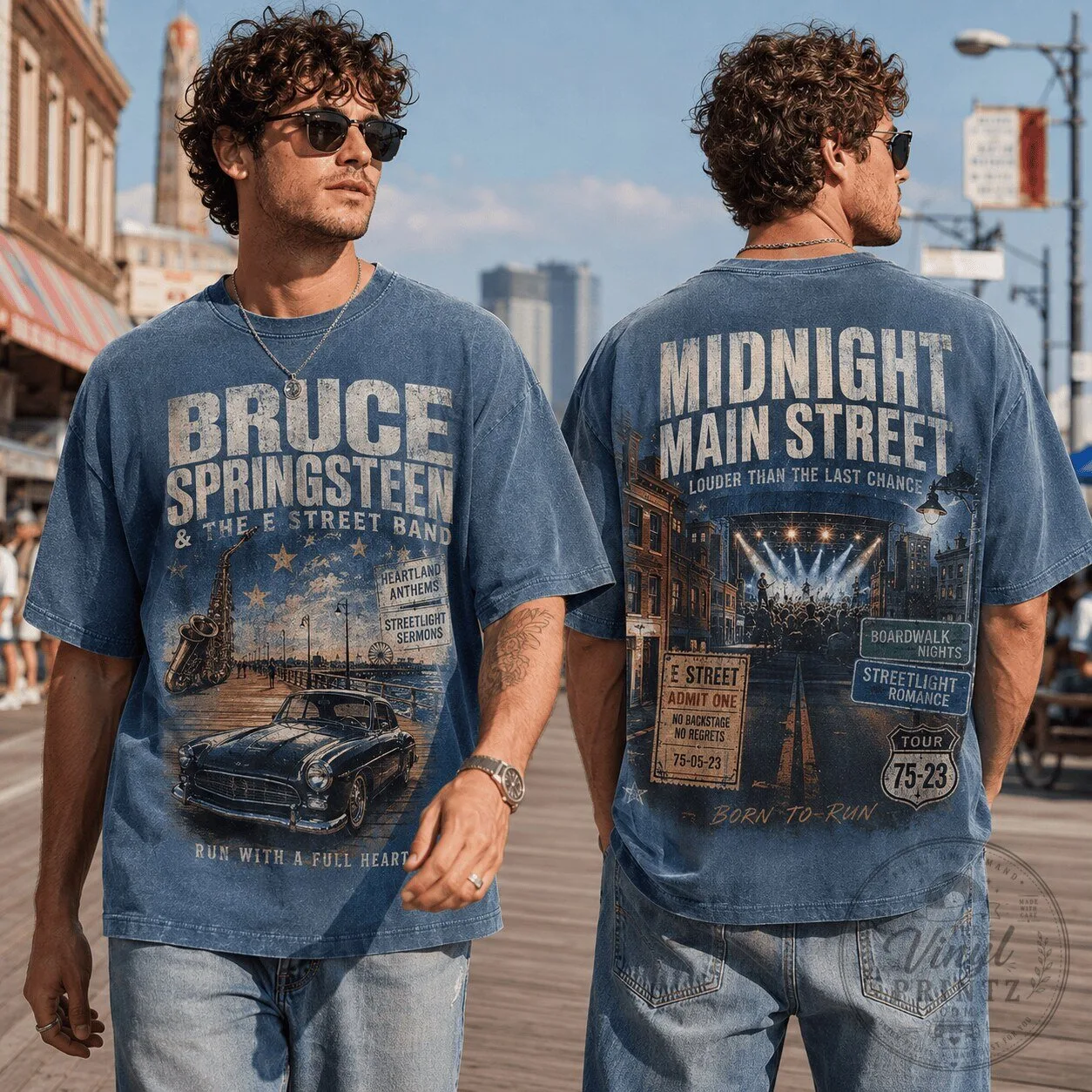 Bruce Springsteen & The E Street Band Midnight Main Street Born To Run T-Shirt