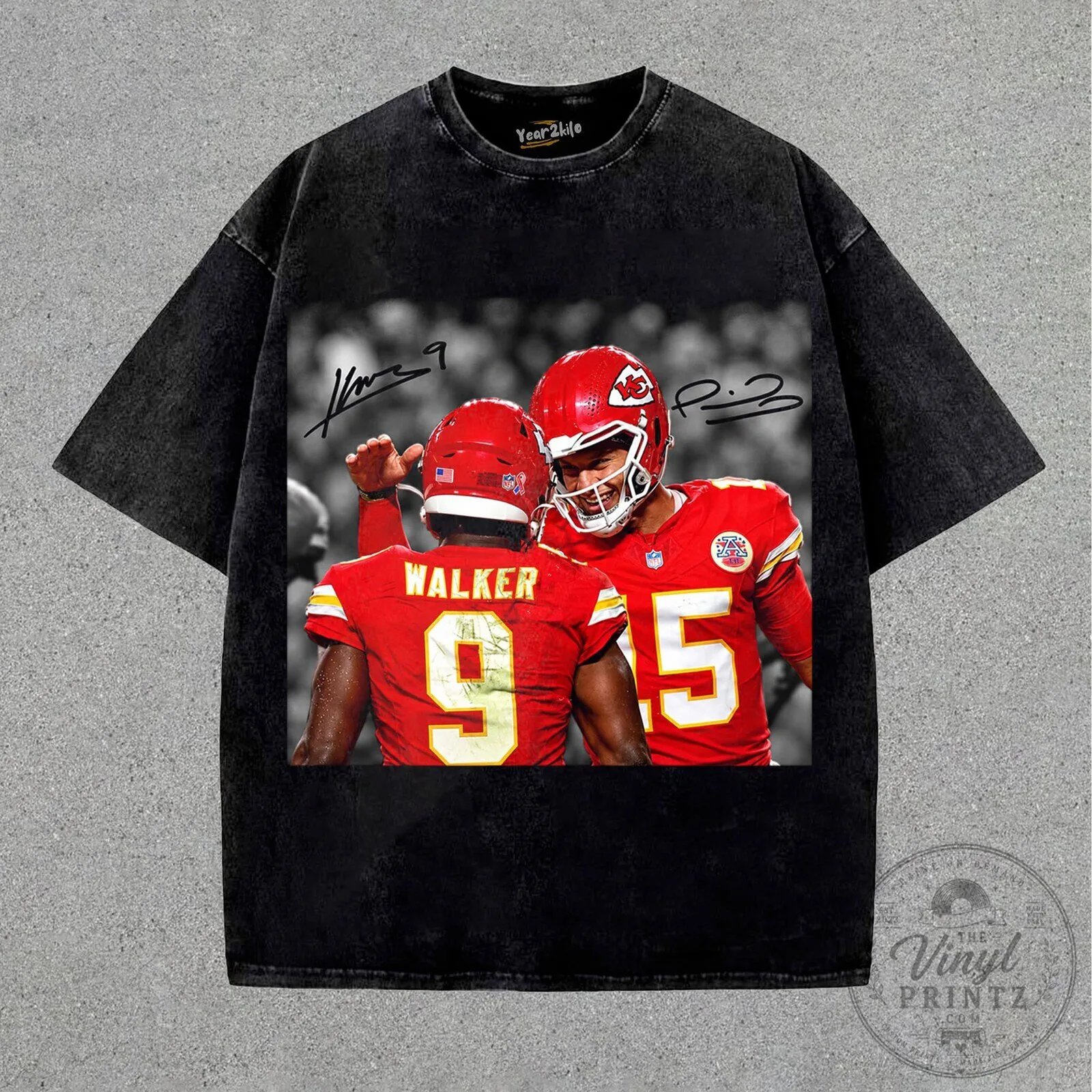 Patrick Mahomes and Kenneth Walker III Kansas City Chiefs Football T-Shirt