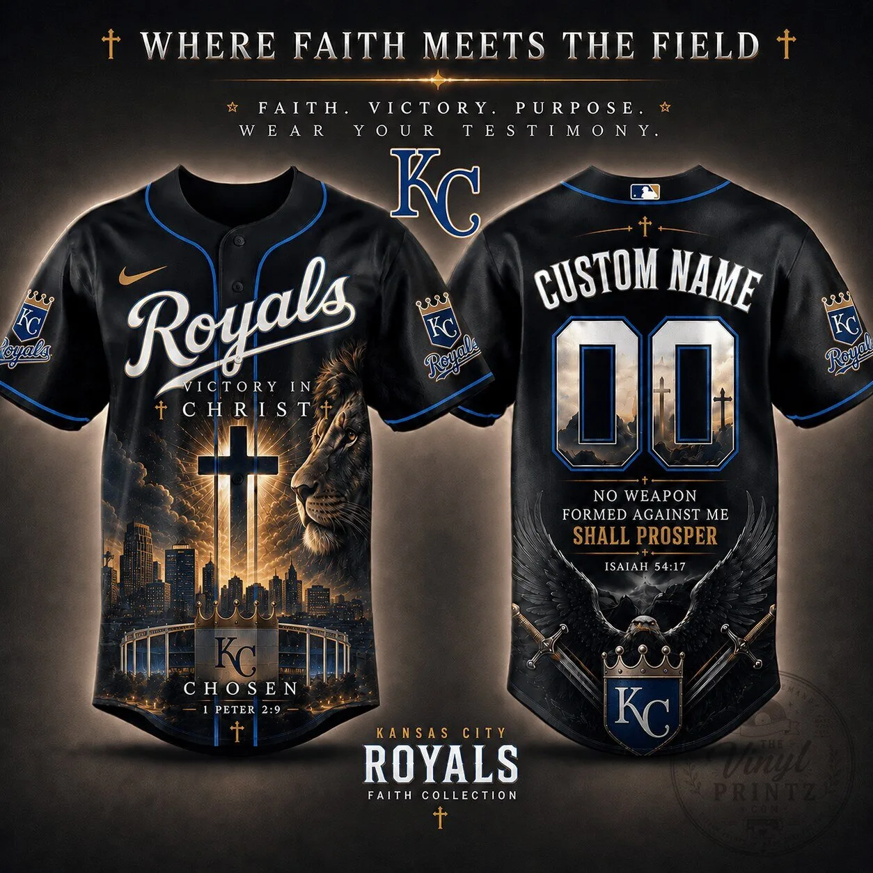 Kansas City Royals Baseball Jersey Personalized Faith Collection