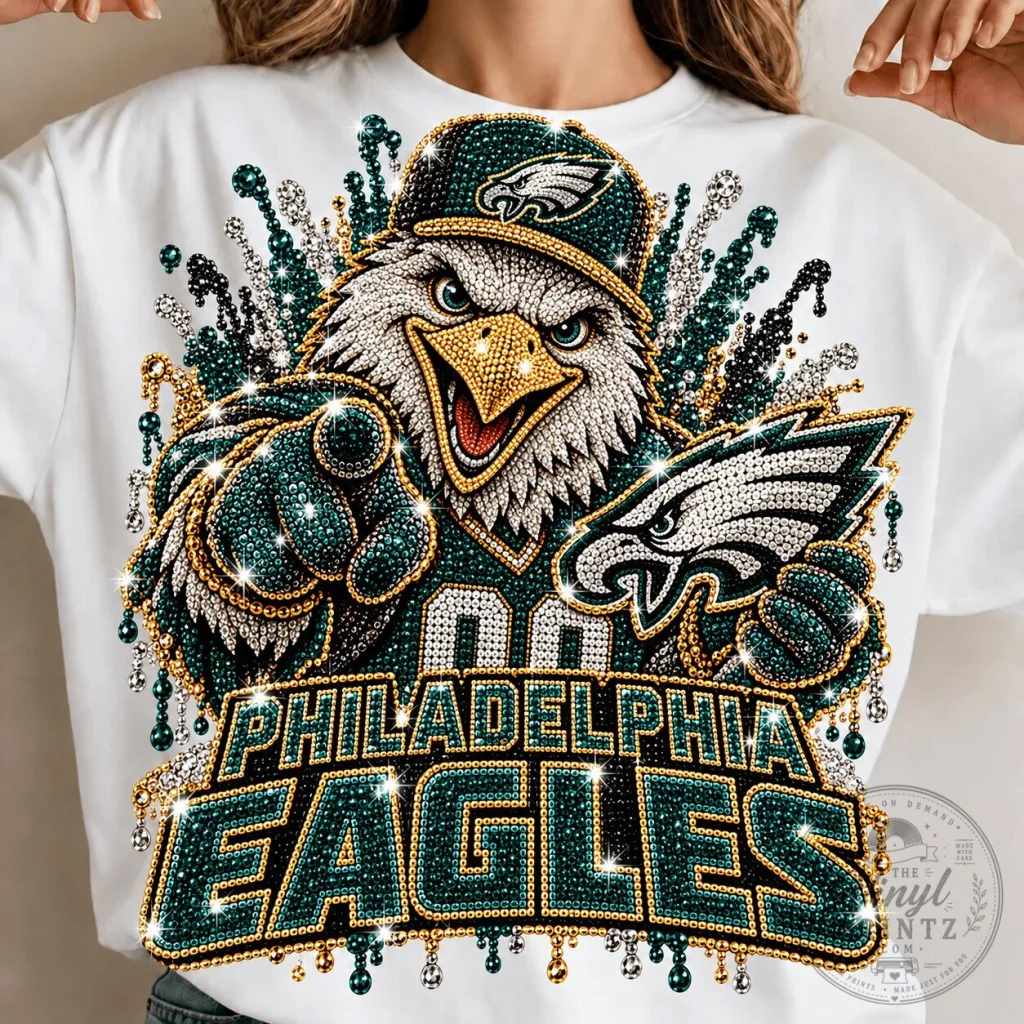 Philadelphia Eagles Sparkle Mascot Football Fan T-Shirt