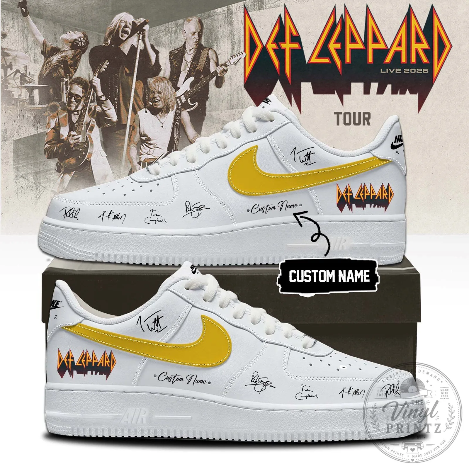Def Leppard Live 2026 Tour Band Signature Sneakers Custom Name Shoes