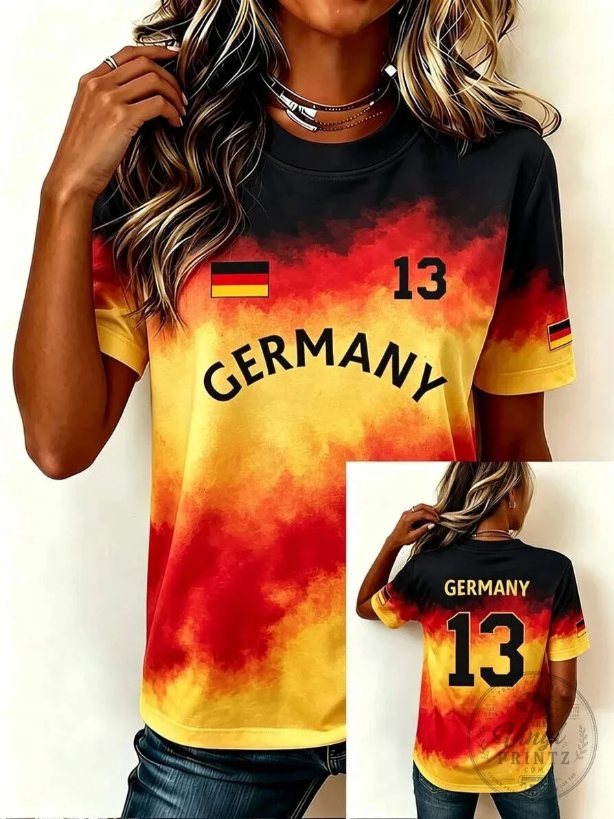 Germany National Football Team Fan Tie-Dye Short Sleeve T-Shirt 8 Germany National Football Team Fan Tie-Dye Short Sleeve T-Shirt
