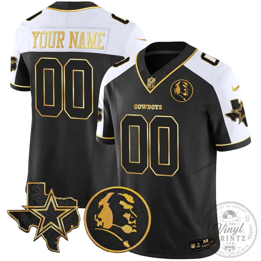 John Madden Dallas Cowboys Black Gold Vapor Limited Custom Football Jersey John Madden Dallas Cowboys Black Gold Vapor Limited Custom Football Jersey
