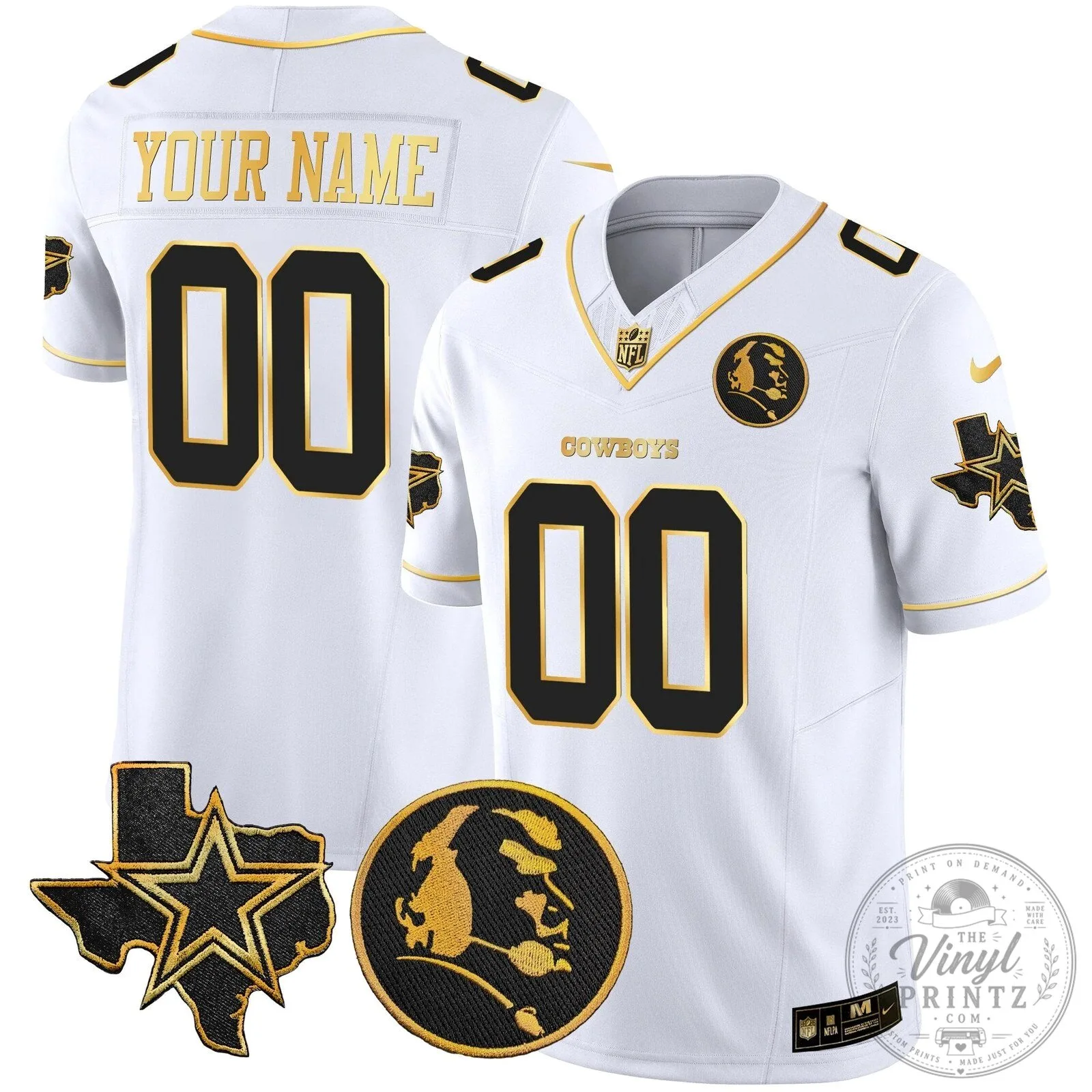 John Madden Dallas Cowboys Black Gold Vapor Limited Custom Football Jersey 9 John Madden Dallas Cowboys Black Gold Vapor Limited Custom Football Jersey