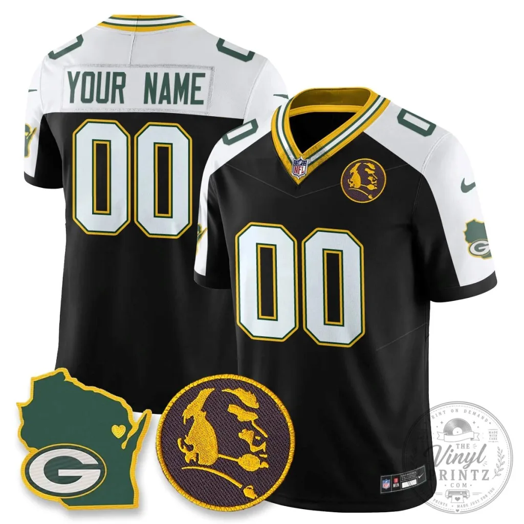 John Madden Football Jersey Custom Name and Number Green Bay Packers Black