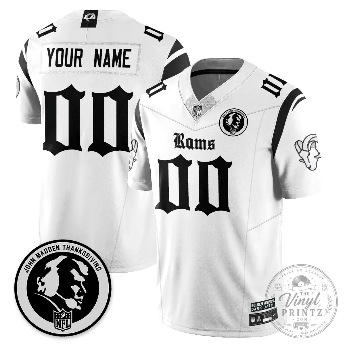 Custom Football Jersey for Los Angeles Rams - John Madden Thanksgiving Edition 9 Custom Football Jersey for Los Angeles Rams - John Madden Thanksgiving Edition