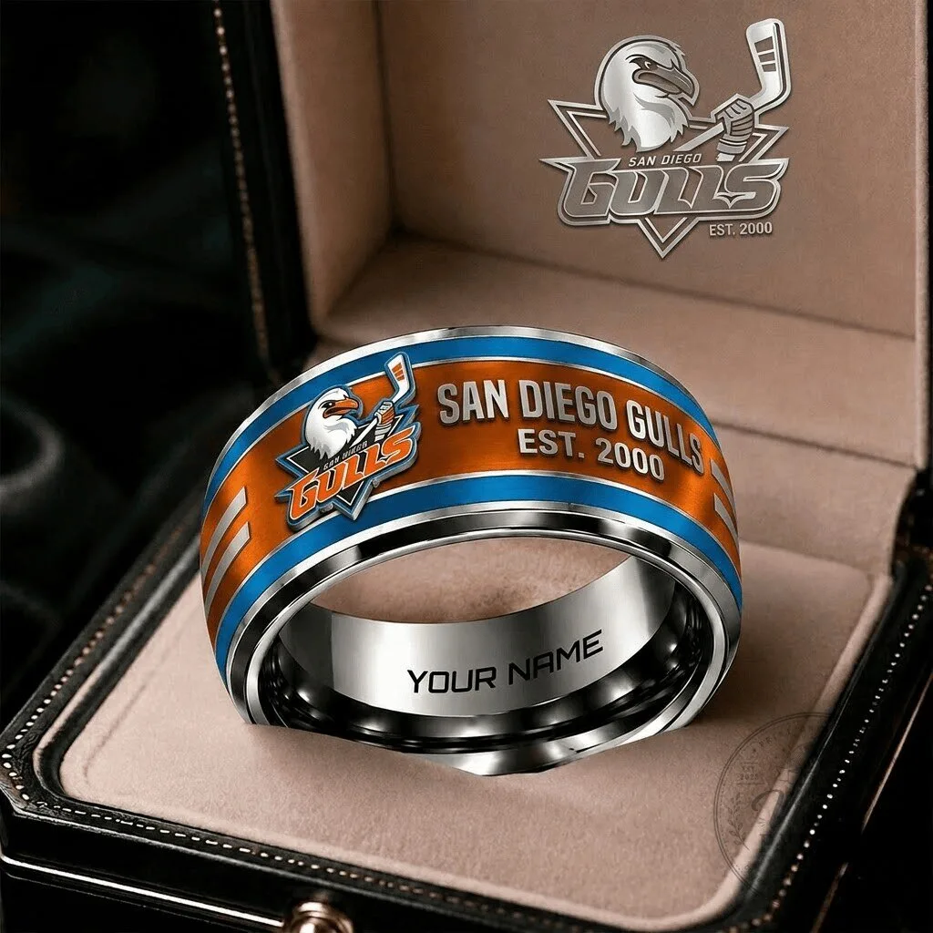 San Diego Gulls Personalized Ring with Custom Name Engraving
