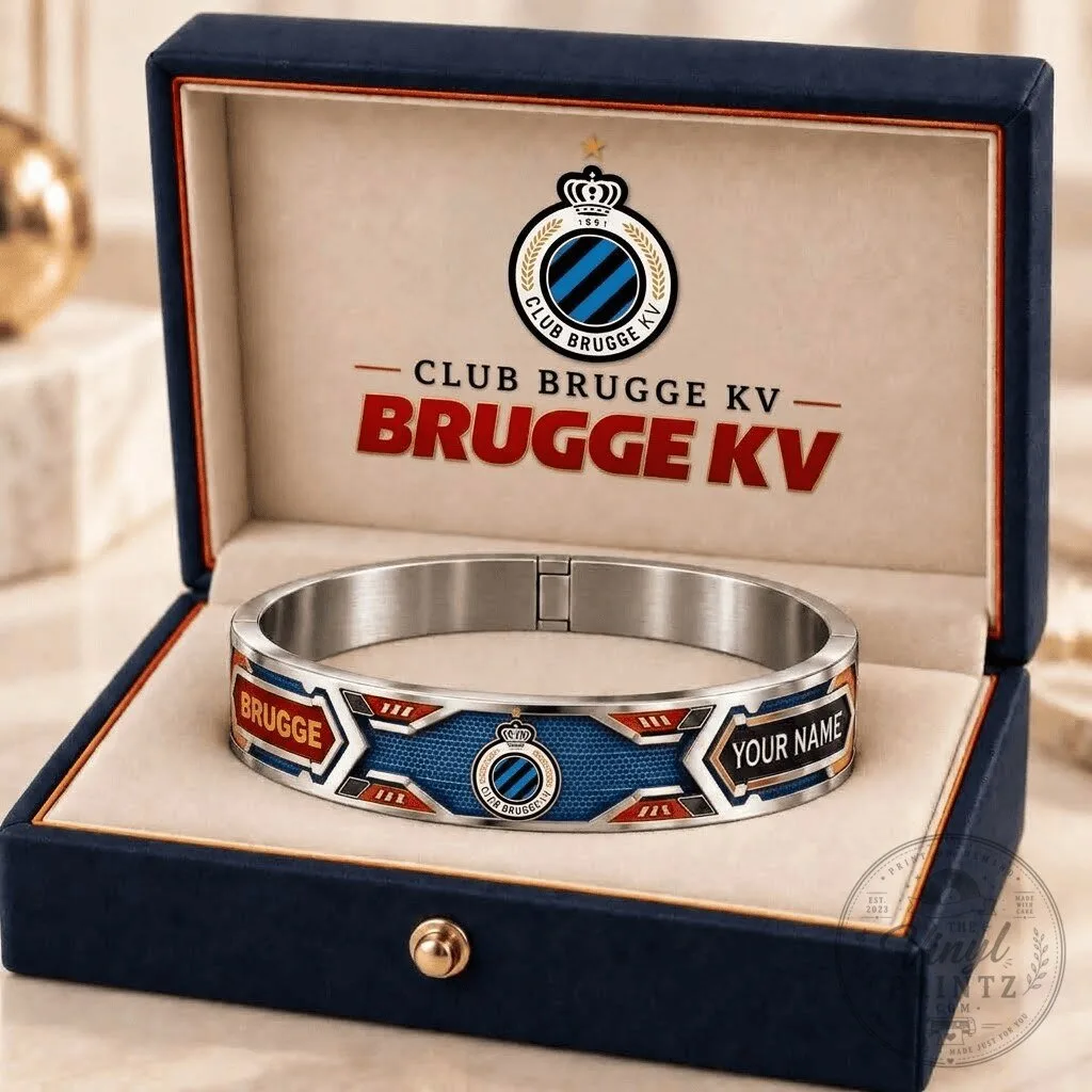 Club Brugge KV Personalized Stainless Steel Bracelet with Custom Name