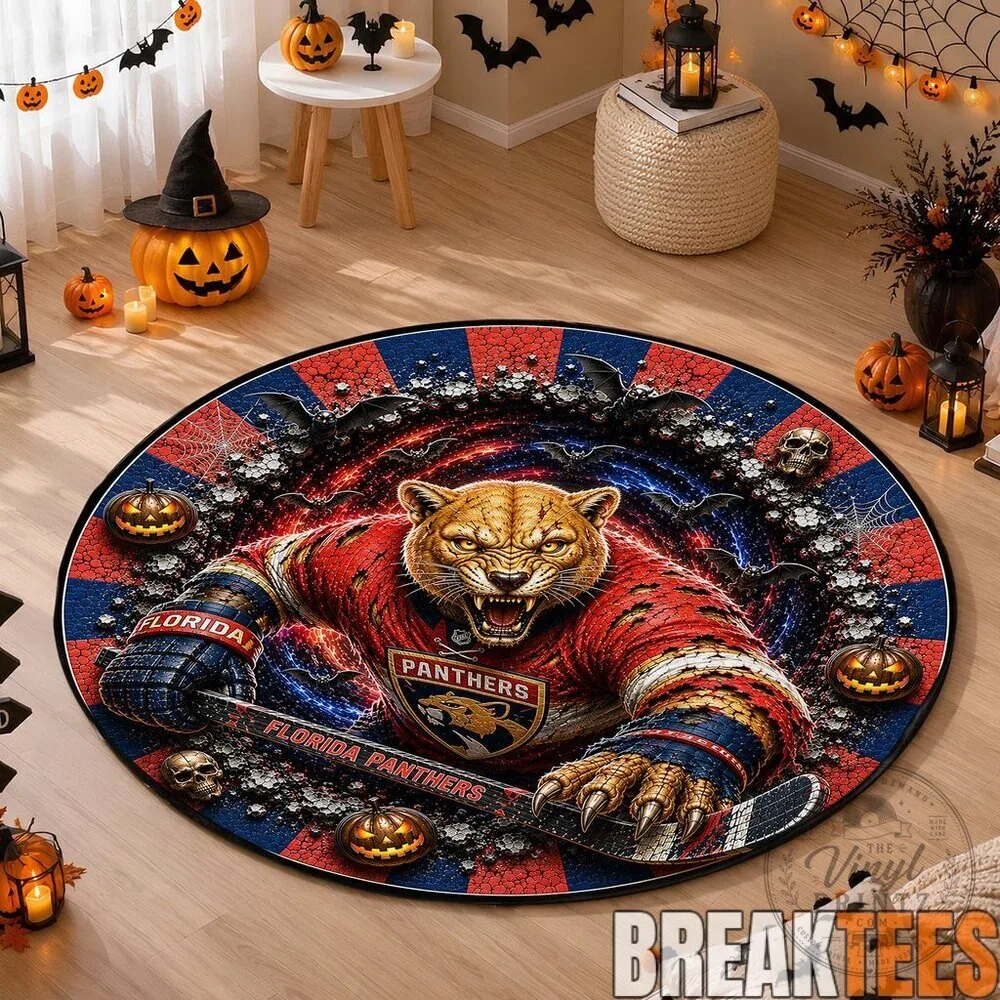 Florida Panthers Halloween Night Round Area Rug