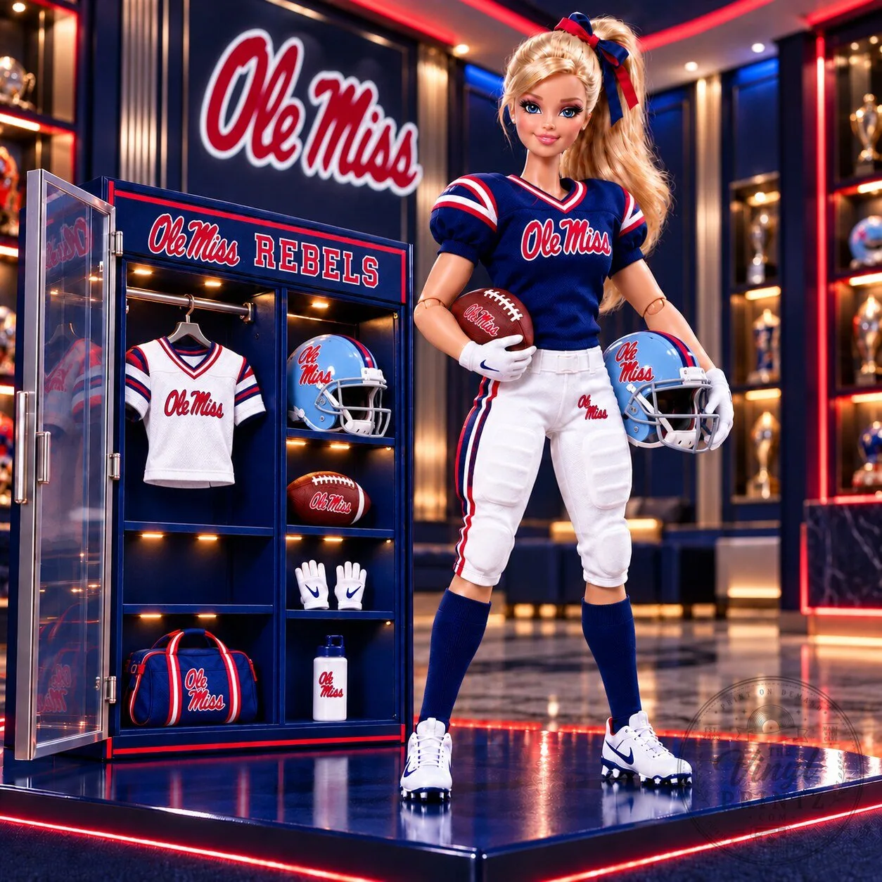 Ole Miss Rebels Barbie Doll Collectible Football Fan Figure