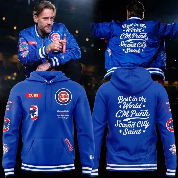 CM Punk Chicago Cubs Best in the World Second City Saint Hoodie