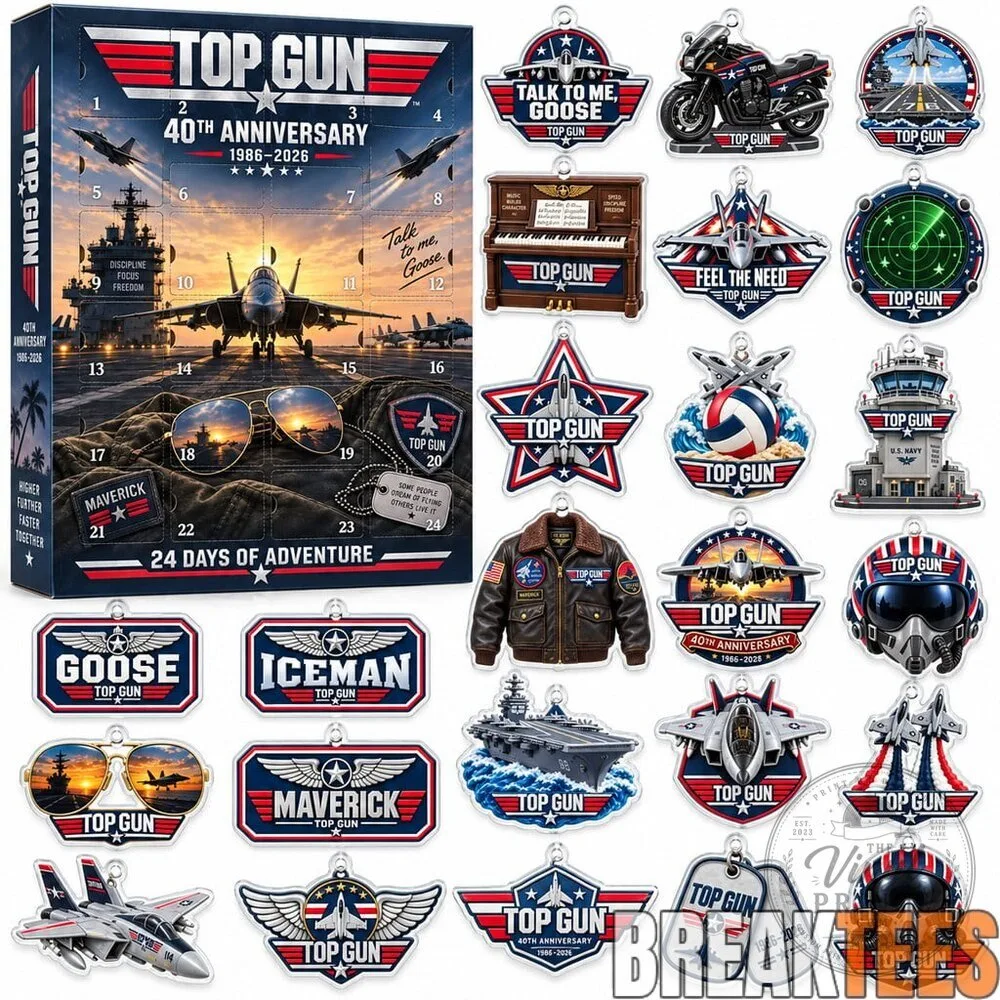 Top Gun 40th Anniversary 1986-2026 Christmas Advent Calendar with 24 Ornaments