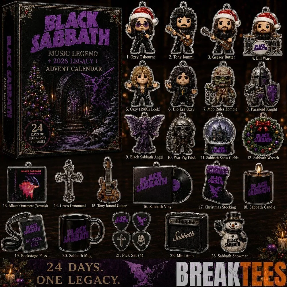Black Sabbath Music Legend Legacy 2026 Advent Calendar with Christmas Ornaments
