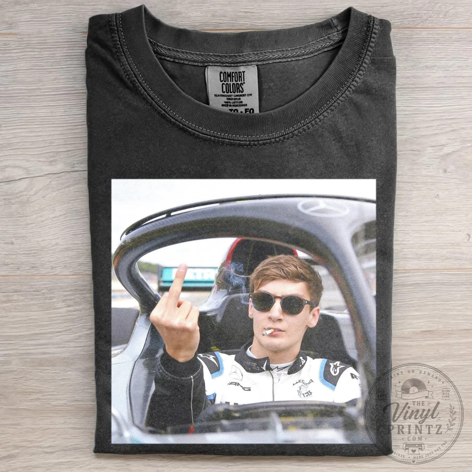 Formula 1 Driver T-Shirt Featuring George Russell's Hilarious Meme Design