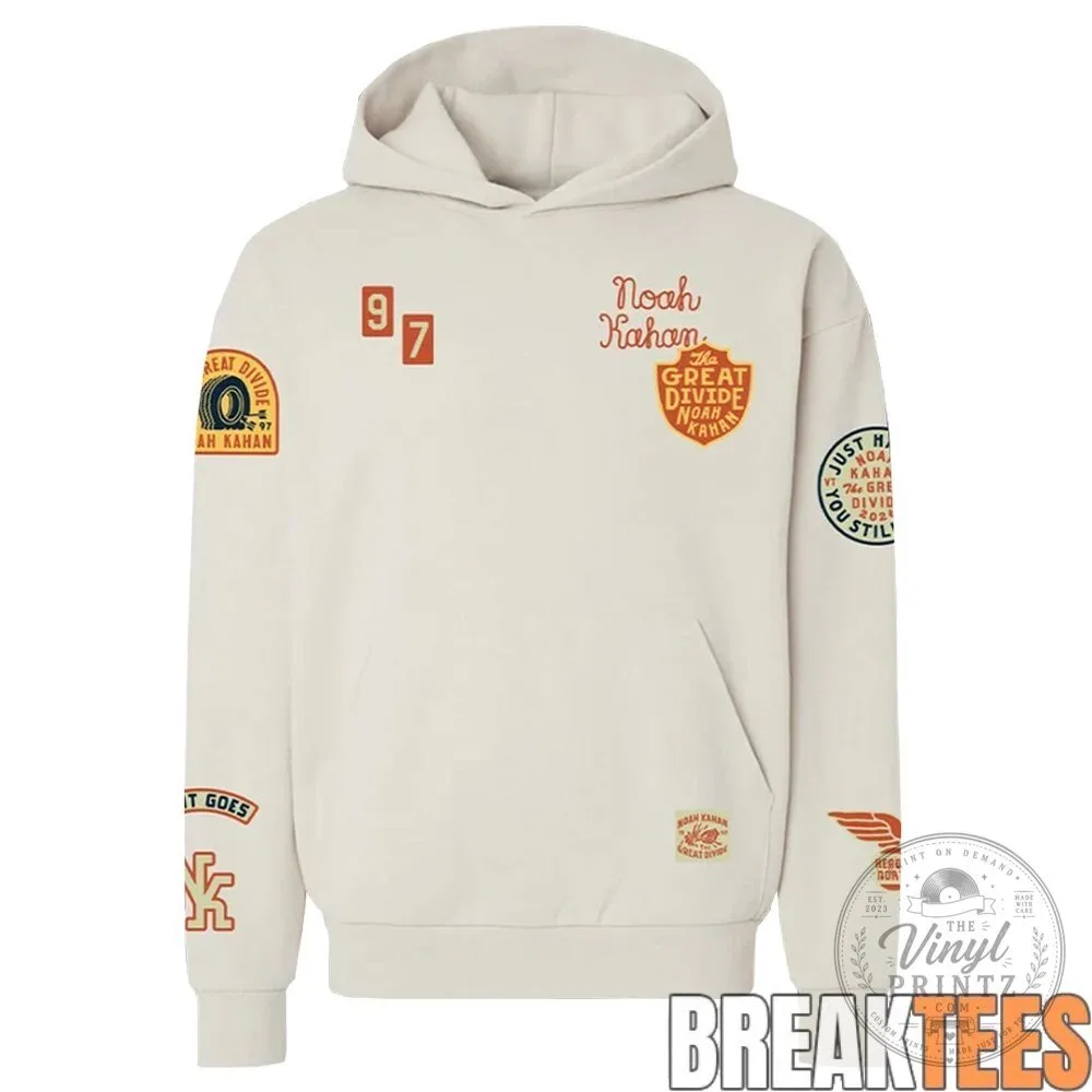 Noah Kahan The Great Divide Tour Cream Pullover Hoodie 10 Noah Kahan The Great Divide Tour Cream Pullover Hoodie