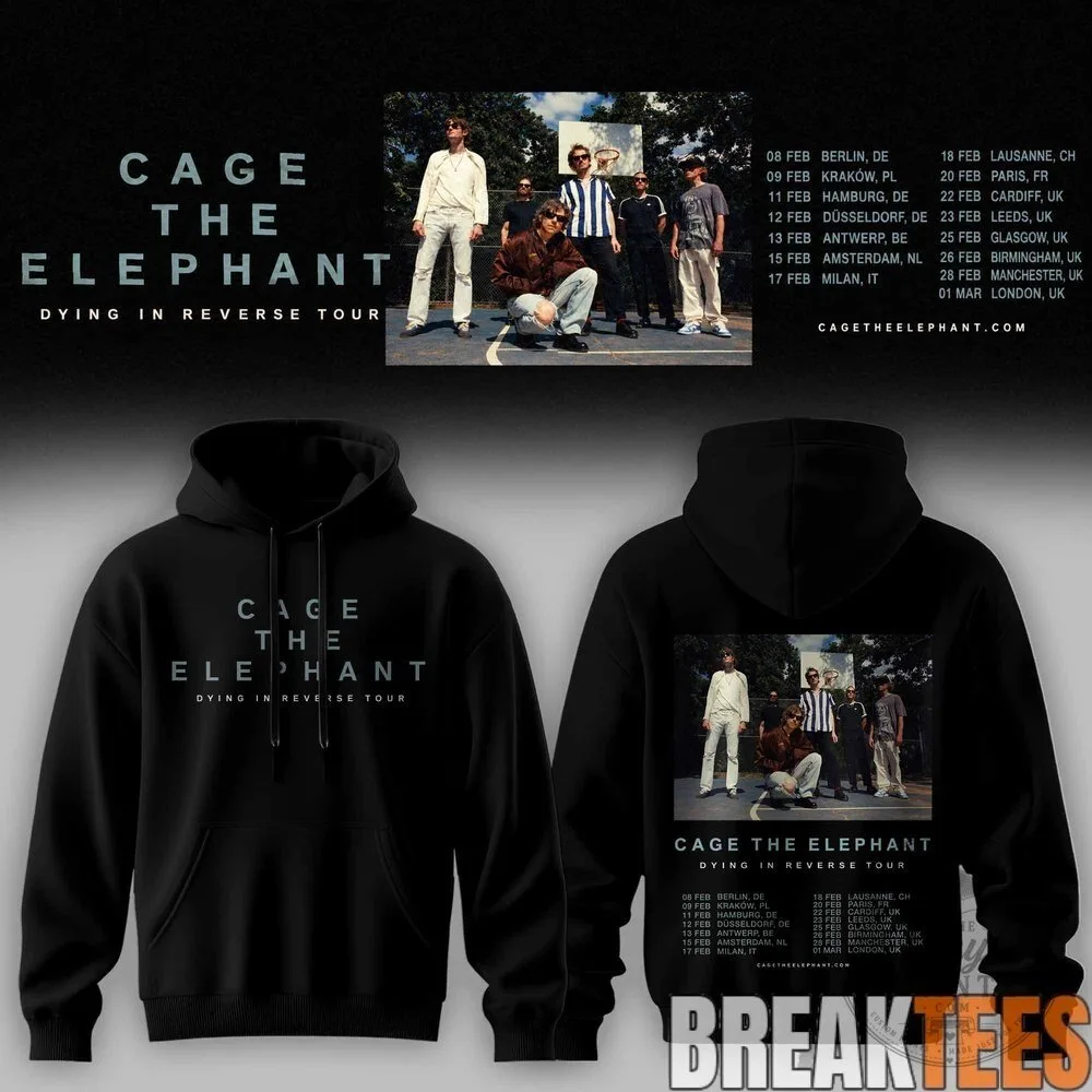 Cage The Elephant Dying In Reverse Tour Black Concert Hoodie