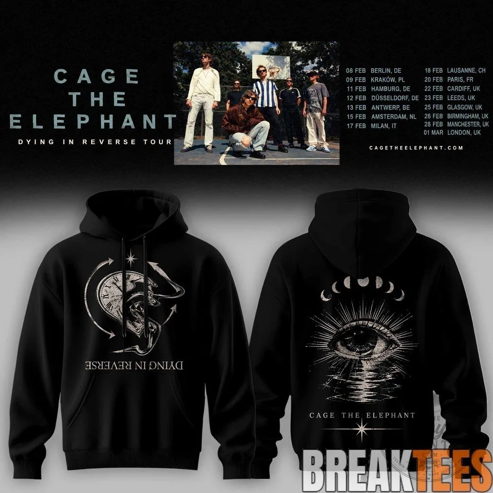 Cage The Elephant Dying In Reverse Tour Black Concert Hoodie 10 Cage The Elephant Dying In Reverse Tour Black Concert Hoodie