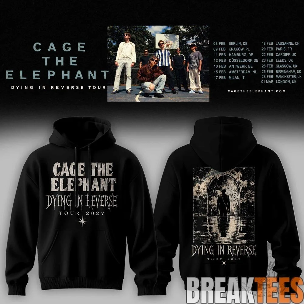 Cage The Elephant Dying In Reverse Tour Black Concert Hoodie 11 Cage The Elephant Dying In Reverse Tour Black Concert Hoodie