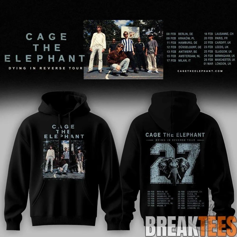 Cage The Elephant Dying In Reverse Tour Black Concert Hoodie 12 Cage The Elephant Dying In Reverse Tour Black Concert Hoodie