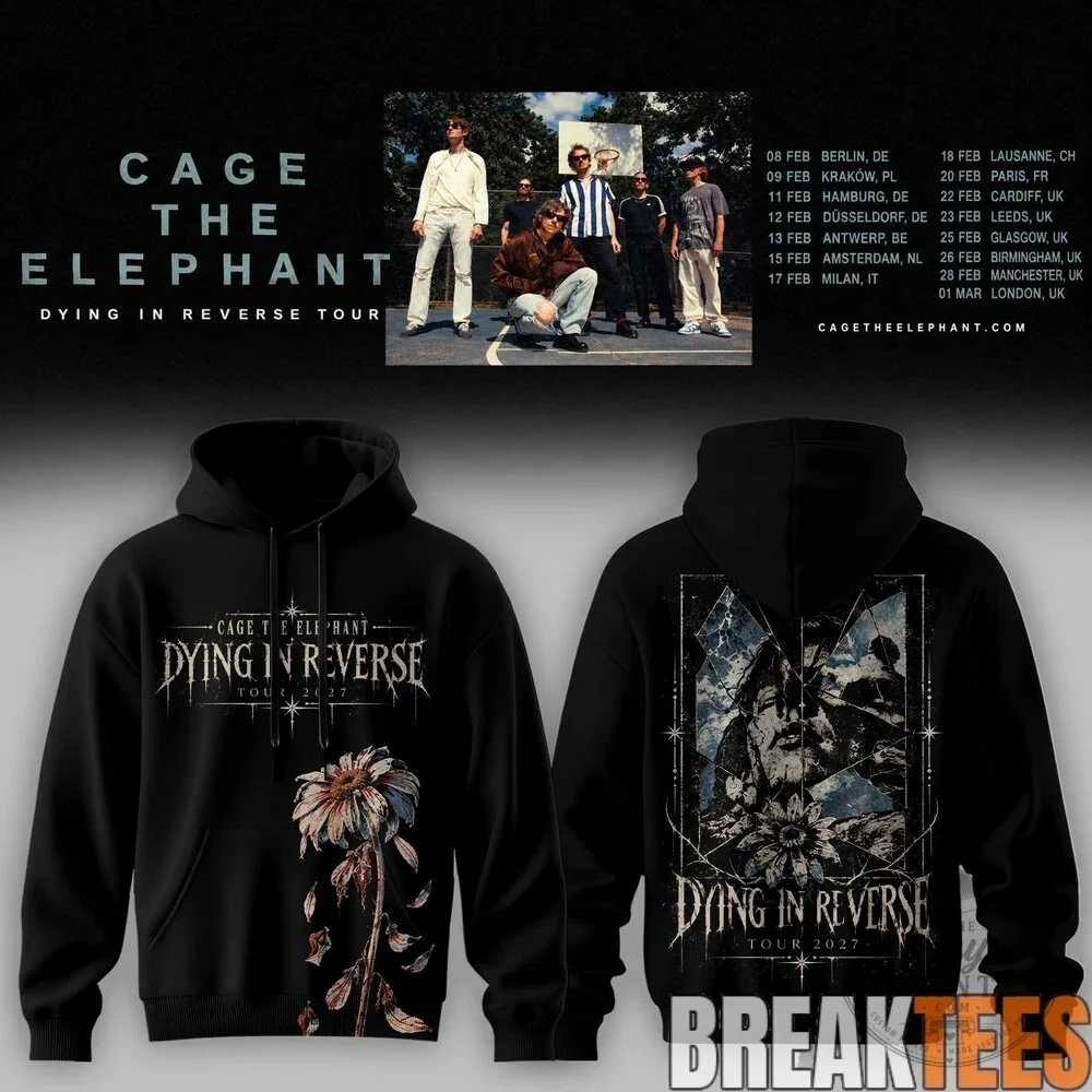 Cage The Elephant Dying In Reverse Tour Black Concert Hoodie 13 Cage The Elephant Dying In Reverse Tour Black Concert Hoodie