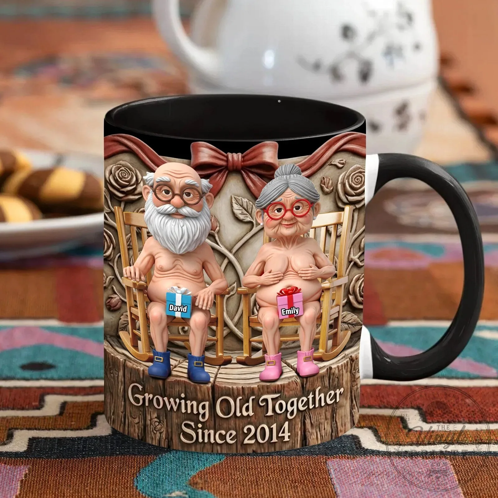 Custom Coffee Mug Celebrating Growing Old Together