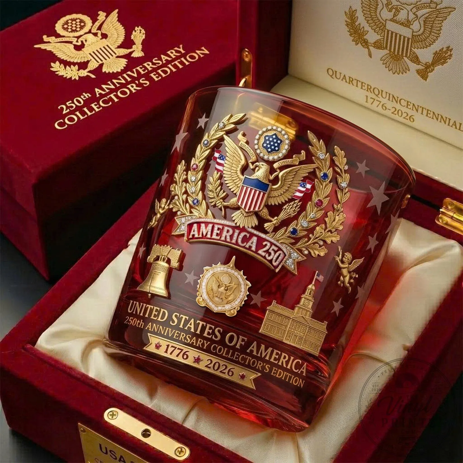 America 250th Anniversary Collector's Edition United States of America Drinking Glass
