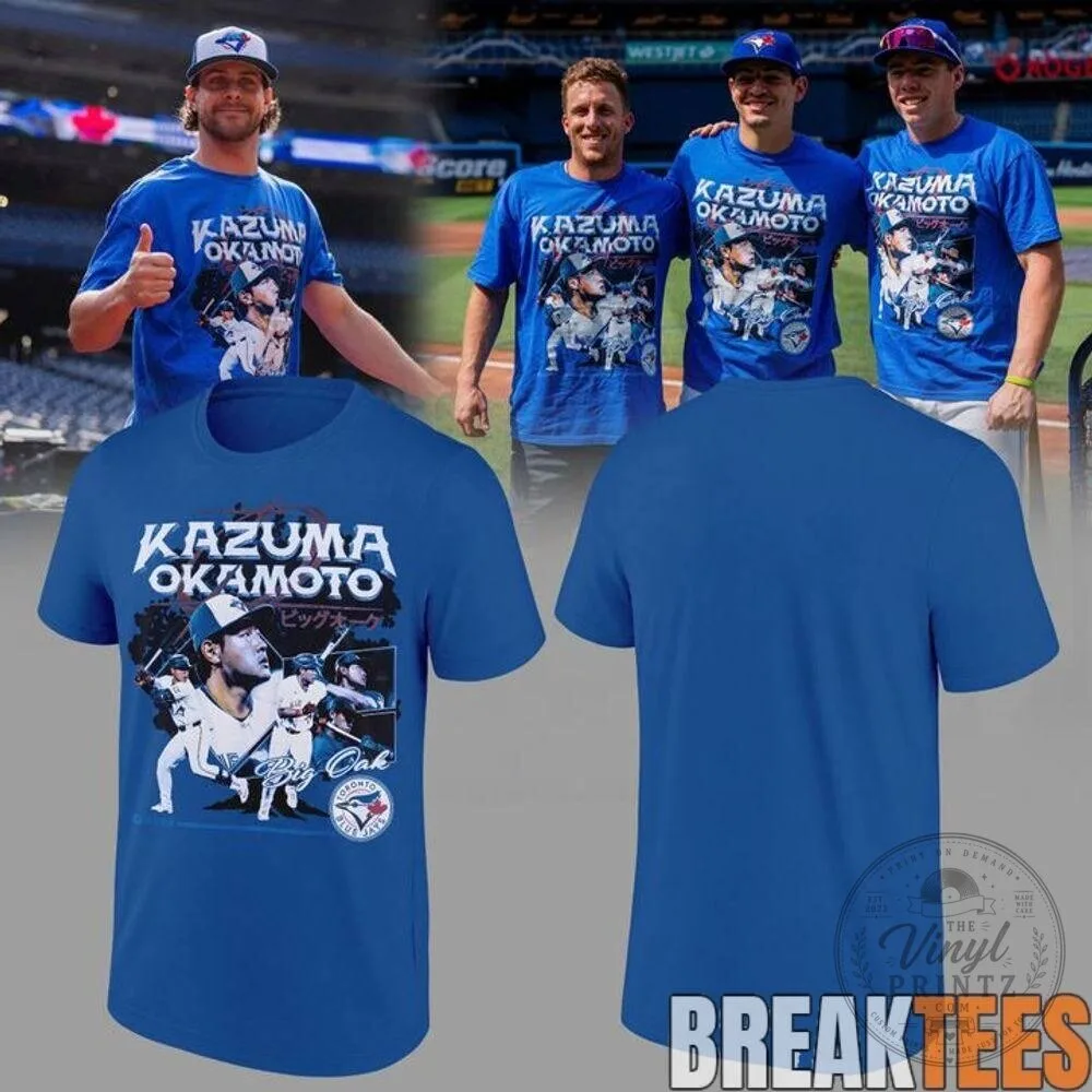Toronto Blue Jays Kazuma Okamoto Baseball Player Graphic Royal Blue T-Shirt