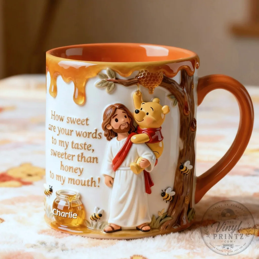Winnie the Pooh and Jesus Christian Scripture Honey Mug