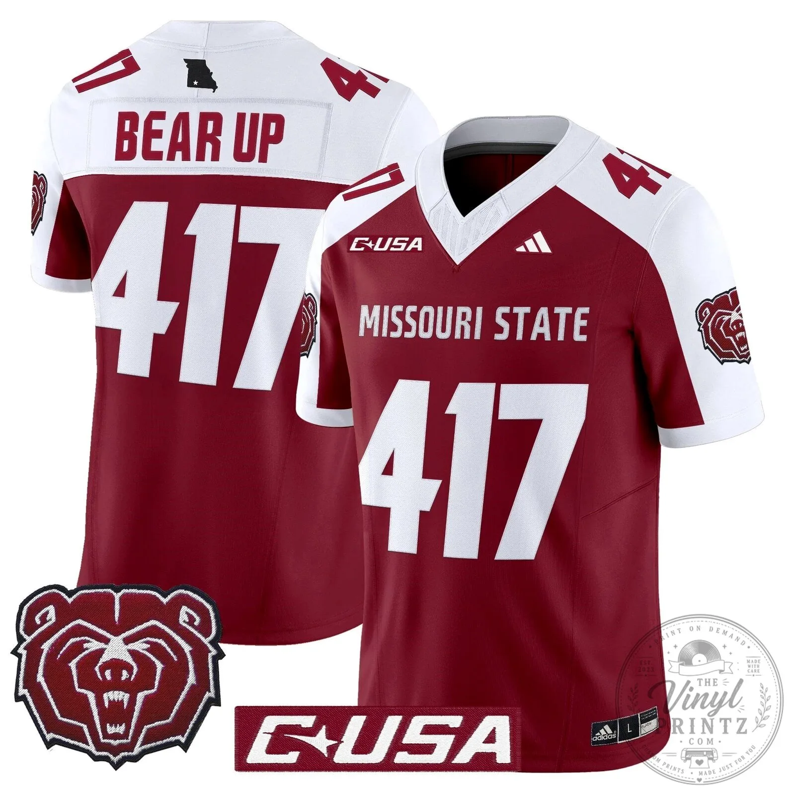 Missouri State Bears Clark 12 Football Jersey 69 Missouri State Bears Clark 12 Football Jersey