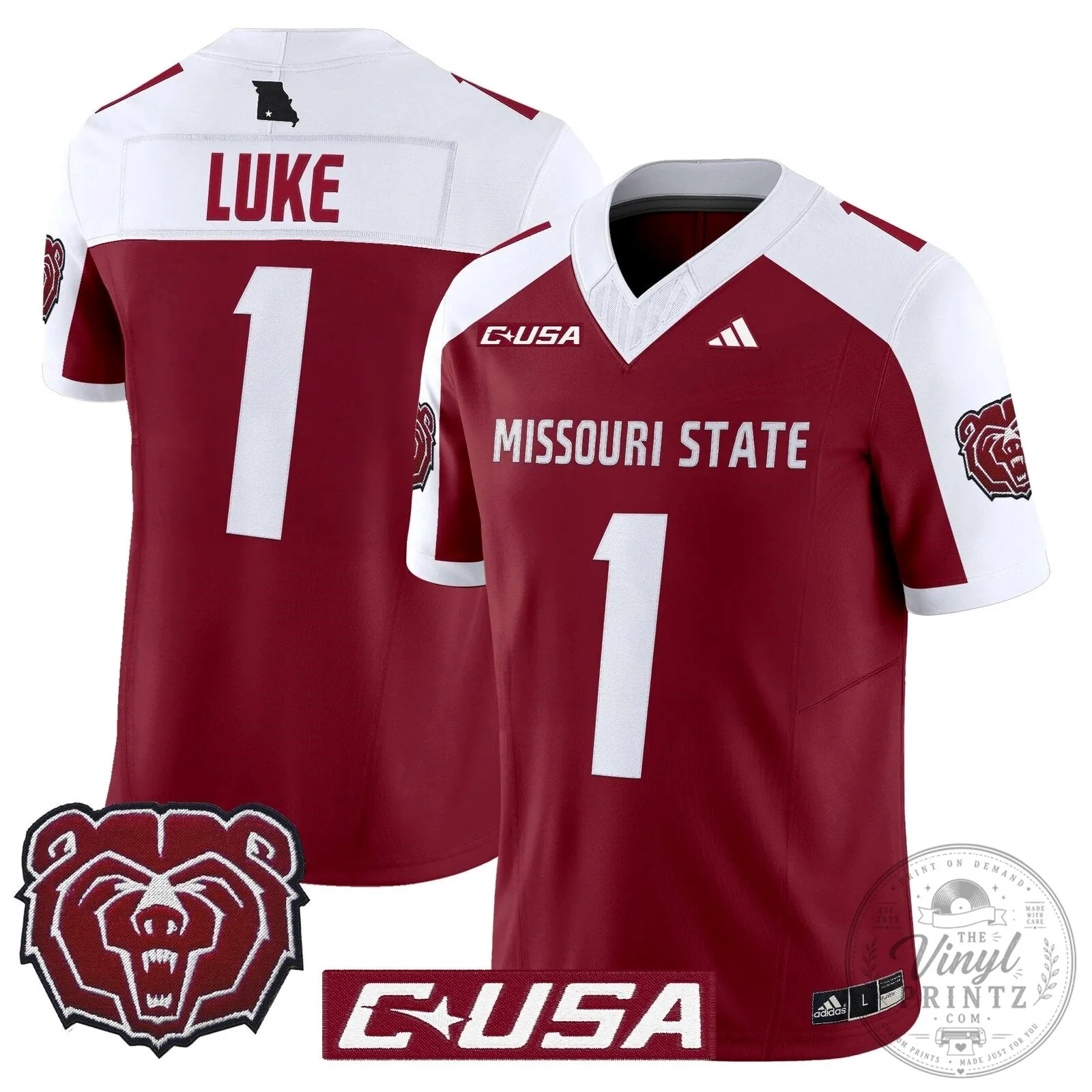 Missouri State Bears Clark 12 Football Jersey 71 Missouri State Bears Clark 12 Football Jersey