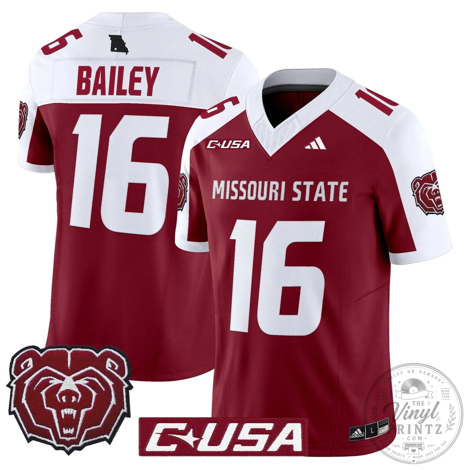 Missouri State Bears Clark 12 Football Jersey 72 Missouri State Bears Clark 12 Football Jersey