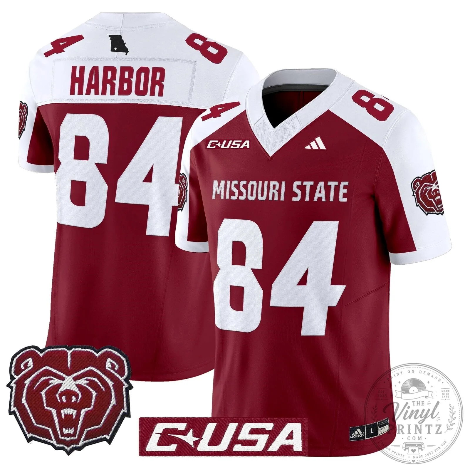 Missouri State Bears Clark 12 Football Jersey 73 Missouri State Bears Clark 12 Football Jersey
