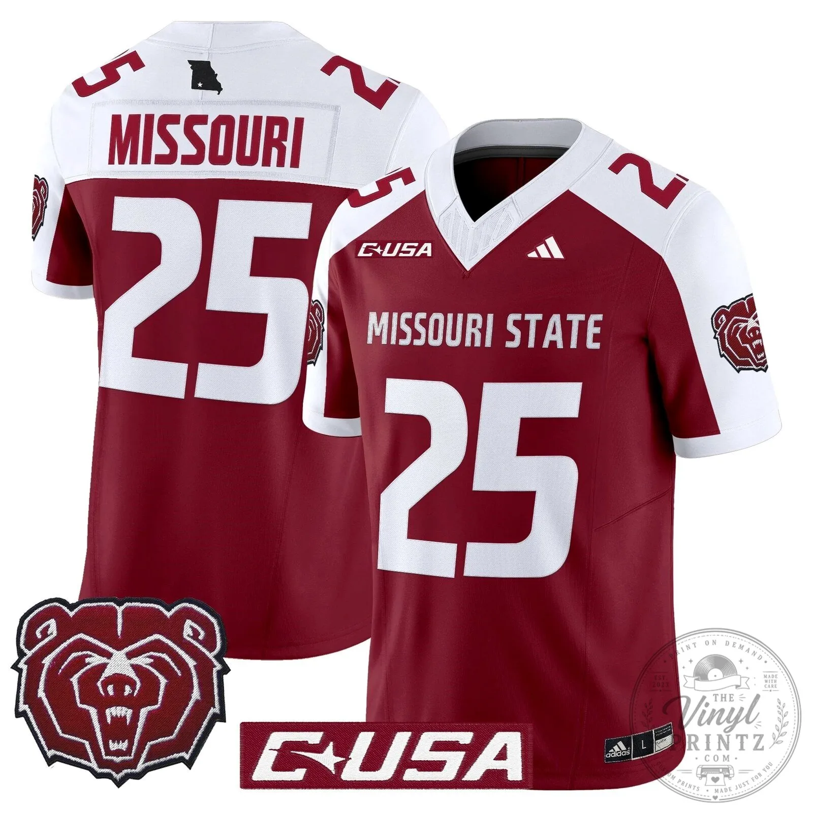 Missouri State Bears Clark 12 Football Jersey 74 Missouri State Bears Clark 12 Football Jersey