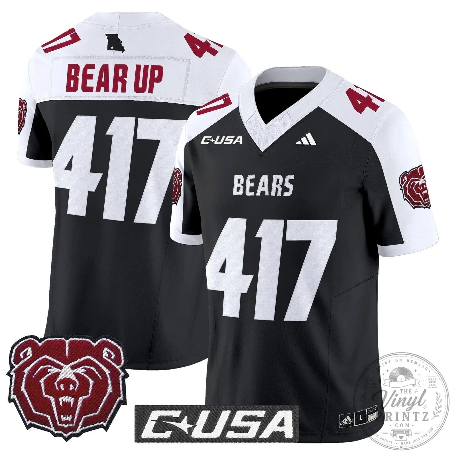Missouri State Bears Clark 12 Football Jersey 77 Missouri State Bears Clark 12 Football Jersey