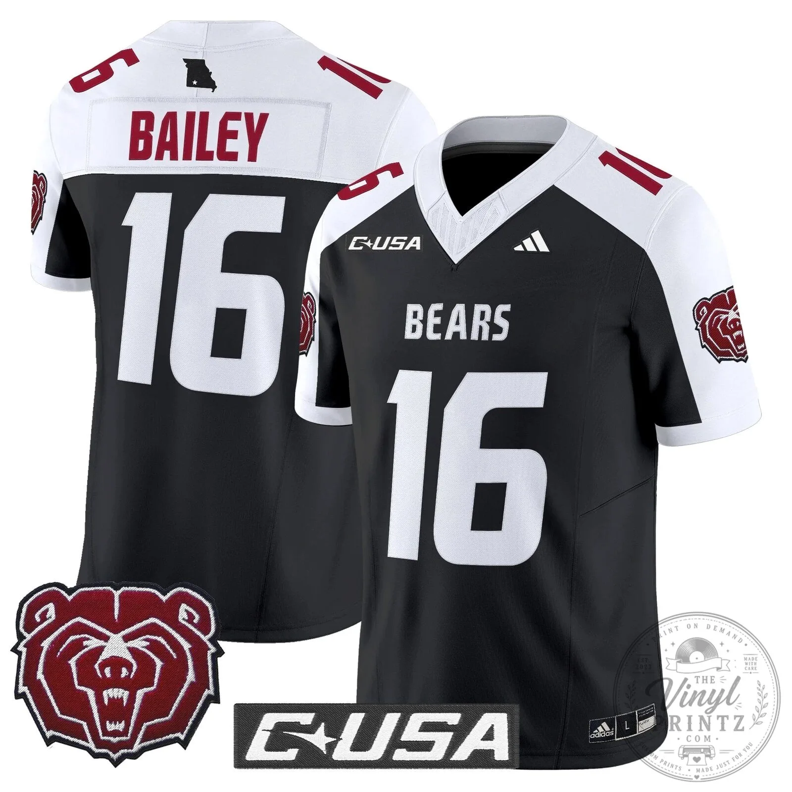 Missouri State Bears Clark 12 Football Jersey 80 Missouri State Bears Clark 12 Football Jersey