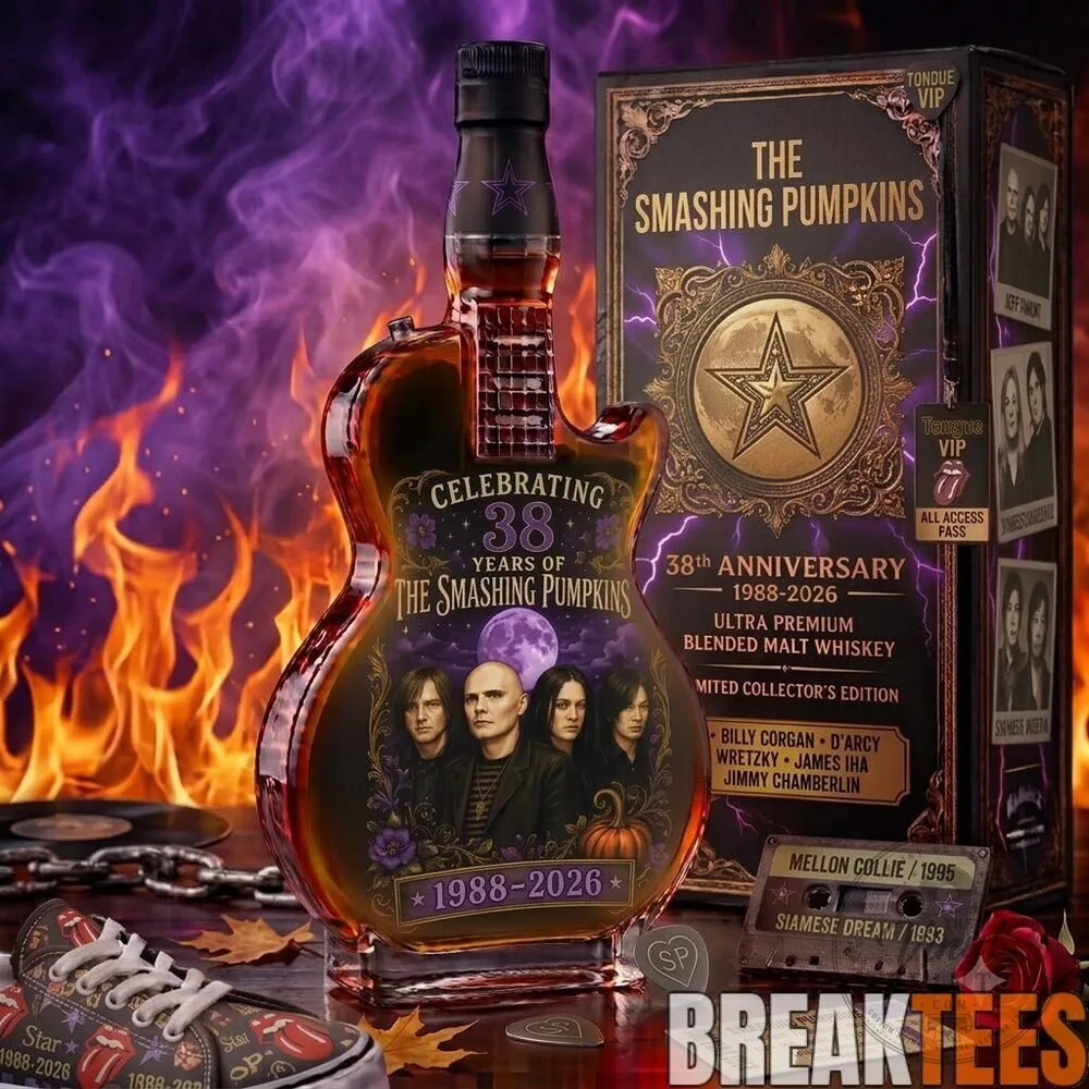 The Smashing Pumpkins 38th Anniversary Guitar Shaped Whiskey Decanter