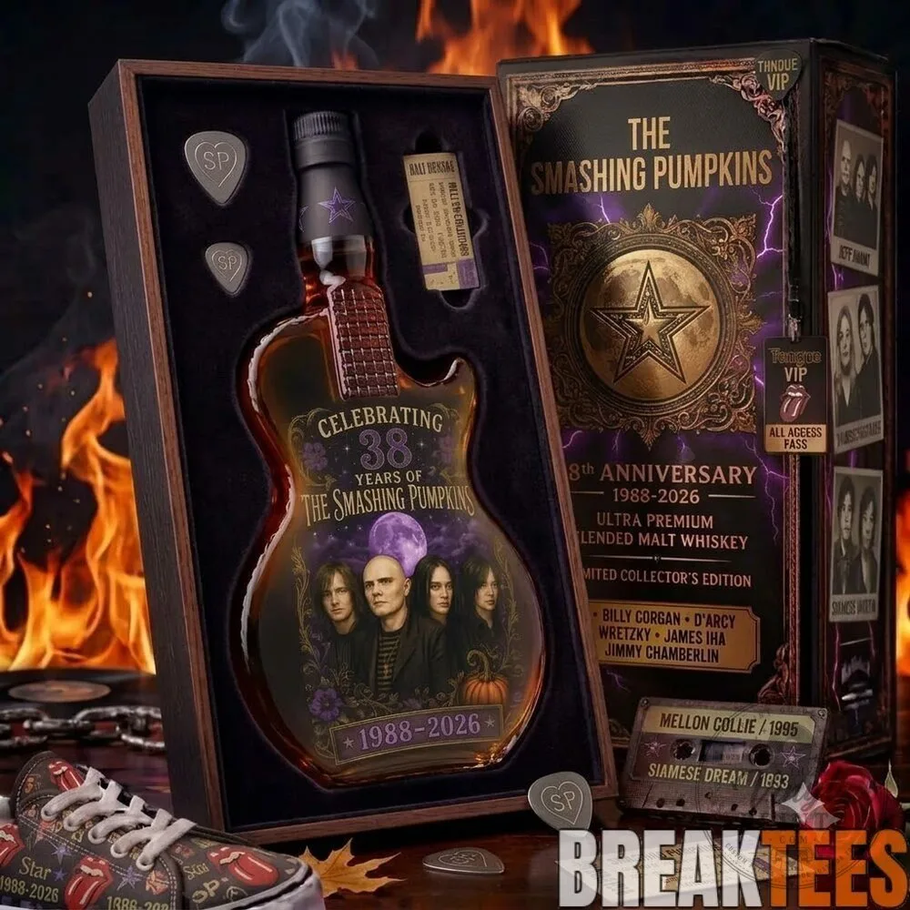 The Smashing Pumpkins 38th Anniversary Guitar Shaped Whiskey Decanter 7 The Smashing Pumpkins 38th Anniversary Guitar Shaped Whiskey Decanter