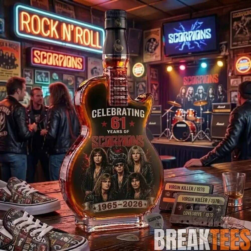 Scorpions 61st Anniversary Guitar Shaped Whiskey Decanter Bottle