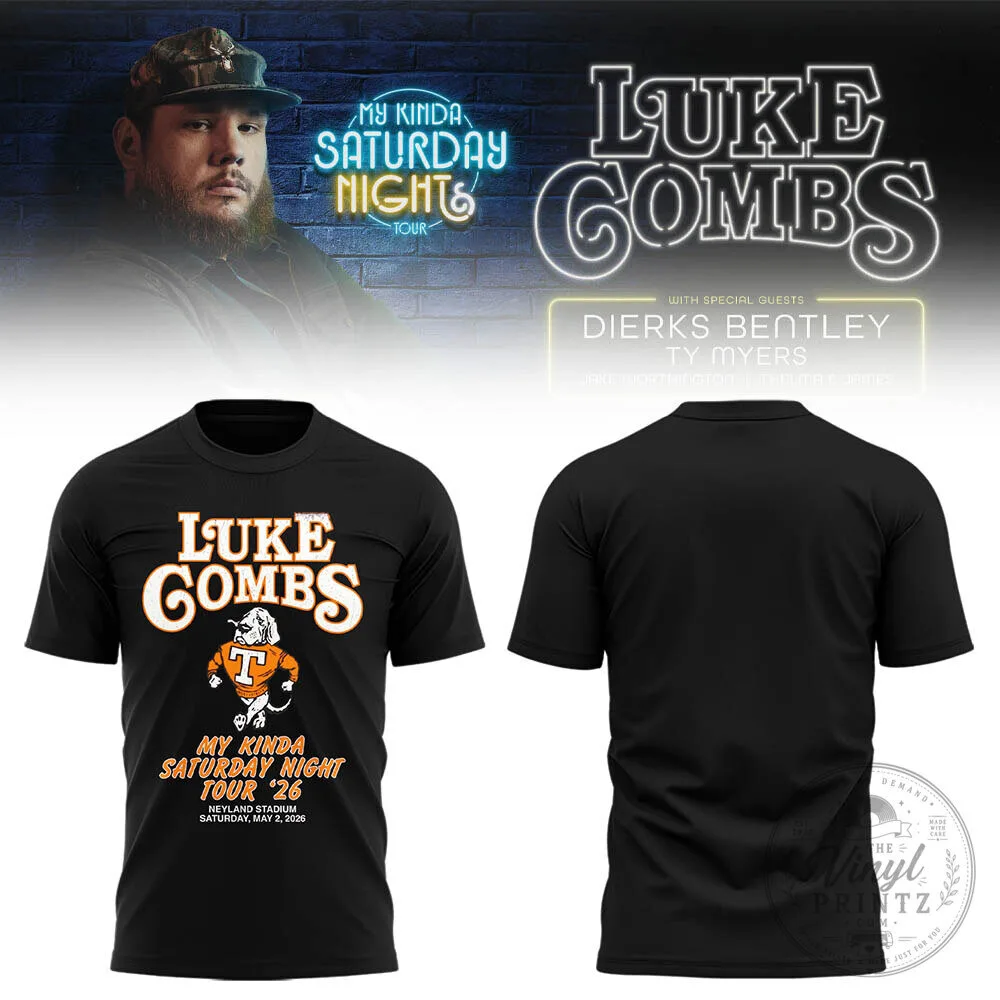 2026 My Kinda Saturday Night Tour T-Shirt featuring Luke Combs at Neyland Stadium 71 2026 My Kinda Saturday Night Tour T-Shirt featuring Luke Combs at Neyland Stadium