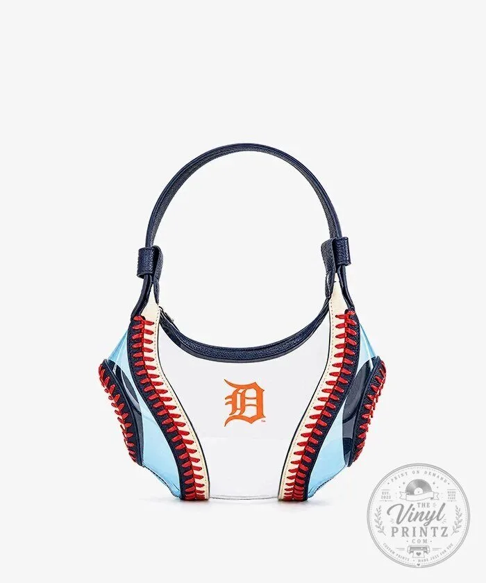 Detroit Tigers Baseball Stitch Clear Hobo Shoulder Bag