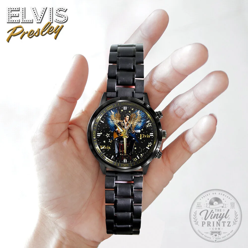 Elvis Presley The King of Rock and Roll Gold Wings Stainless Steel Watch 10 Elvis Presley The King of Rock and Roll Gold Wings Stainless Steel Watch
